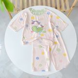  Bộ lửng bé gái 95% sợi sồi Modal Ice Cool Lá Homewear A303, đồ bộ quần lỡ bé gái họa tiết kỳ lân unicorn 