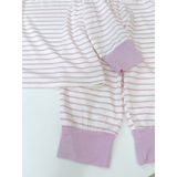  Bộ dài tay cho bé 95% sợi sồi Modal Ice Cool Lá Homewear A340, đồ bô ngủ trai gái mát mềm sọc ngang pastel xinh xắn 