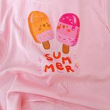  Bộ tay ngắn quần dài bé gái Lá Homewear ECO01, đồ ngủ cộc tay cho bé mềm mịn mát in hình summer 