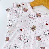  Bộ tay ngắn quần dài bé gái sợi sồi Modal Ice Cool Lá Homewear A372, đồ ngủ côc tay bé gái mát mềm 