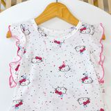  Bộ đùi bé gái vải sợi sồi Modal Lá Homewear MODL1, đồ bộ cộc tay mặc hè bé gái tay bèo dễ thương 