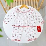  Bộ tay dài bé gái sợi sồi Modal Lá Homewear MOD5, đồ ngủ cho bé babydoll mát mềm phối bèo dễ thương 