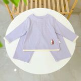 Bộ dài tay cho bé Lá Homewear A352,  đồ dài mặc ngủ bé trai bé gái phối lai vải Lyocell cotton mềm mướt 