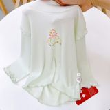  Đồ bộ dài tay bé gái sợi sồi Modal Lá Homewear LEZ01, bộ thun tăm cao cấp mềm mát mịn co giãn 