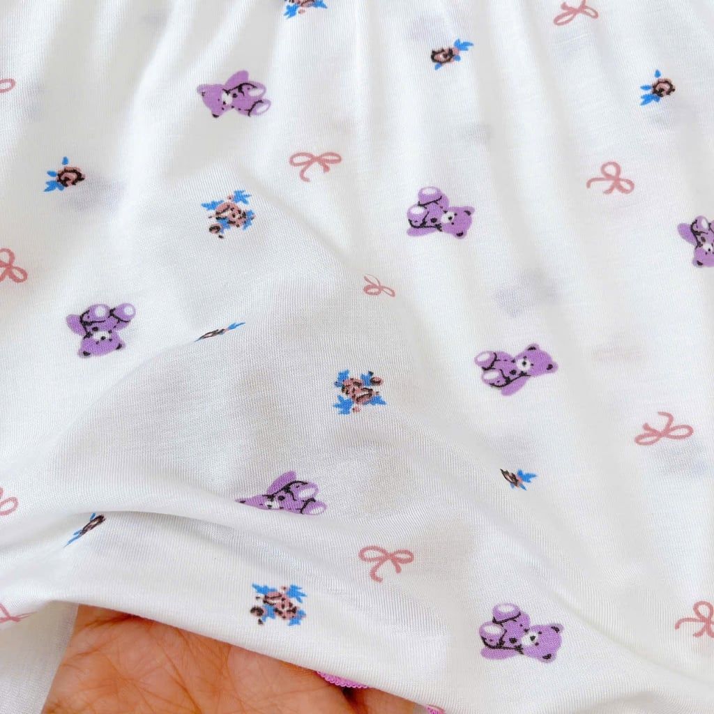  Bộ tay dài bé gái sợi sồi Modal Lá Homewear MOD5, đồ ngủ cho bé babydoll mát mềm phối bèo dễ thương 