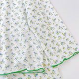  Đồ dài tay bé gái 95% sợi sồi Modal Ice Cool Lá Homewear A321, pijama cho bé hoa nhí cổ bèo xinh xắn 