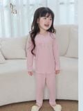  Bộ dài tay cho bé gái Lá Homewear A353, đồ mặc ngủ bé gái vải rayon mềm êm co giãn thấm hút hình hoa 