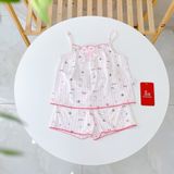  Bộ hai dây bé gái Lá Homewear A394, bộ hè cho bé gái vải tencel lycra mềm mỏng mát 