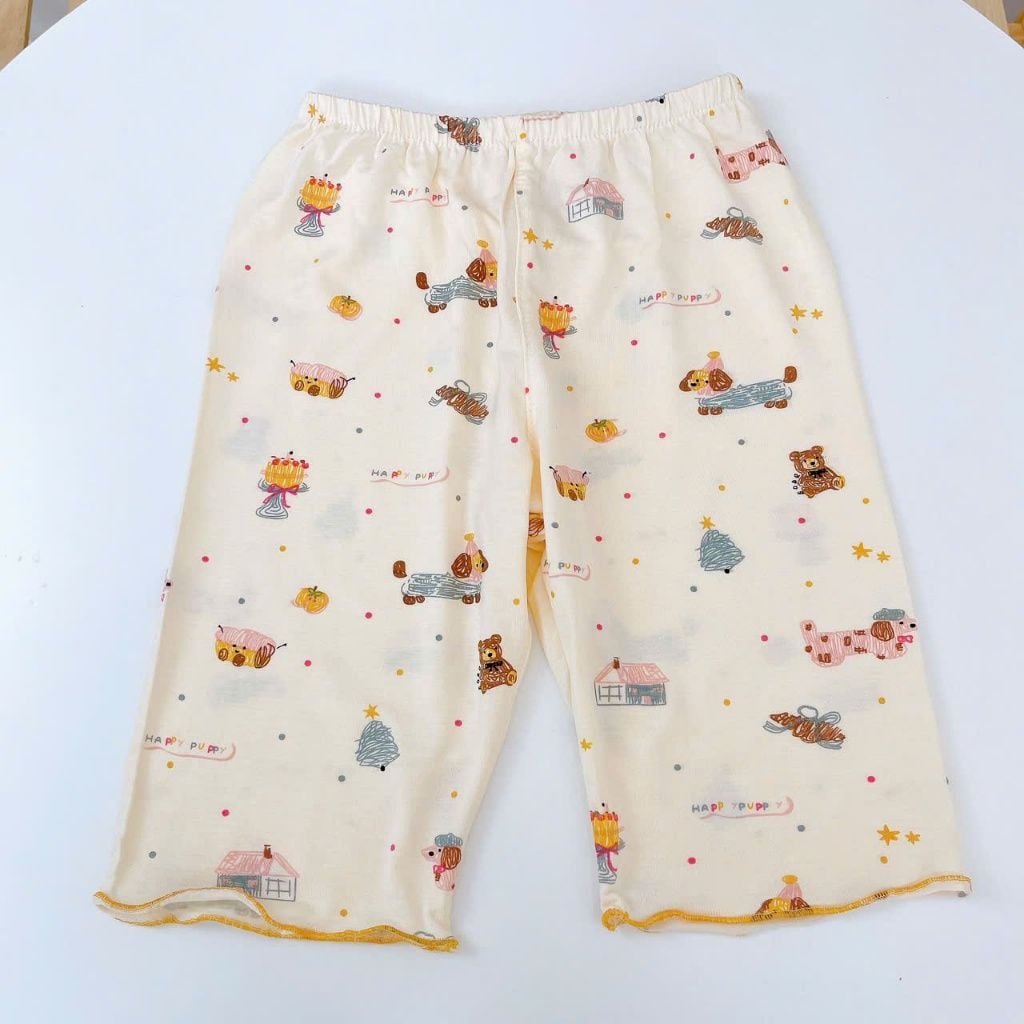  Bộ lửng bé gái sợi sồi Modal Lá Homewear MOD6, đồ bộ tay ngắn quần lỡ babydoll dễ thương vải mềm mát 