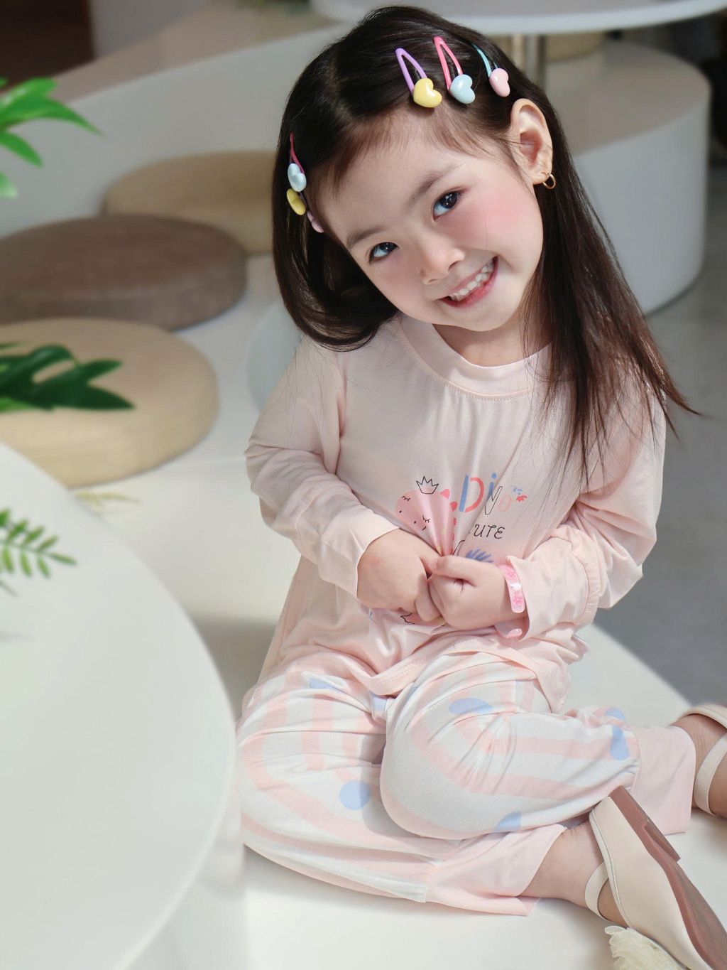  Bộ dài tay cho bé trai gái 95% sợi sồi Modal Ice Cool Lá Homewear A333, đồ ngủ cho bé bo tay chân hình khủng long, kitty 