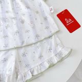  Bộ cộc tay bé gái Lá Homewear A395, bộ đùi cho bé gái vải tencel lycra mềm mỏng mát 