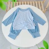  Bộ dài tay cho bé 95% sợi sồi Modal Ice Cool Áo Lá Homewear A300, đồ bộ ngủ bé trai bé gái tay raglan quần chống muỗi 