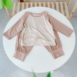  Bộ dài tay cho bé 95% sợi sồi Modal Ice Cool Áo Lá Homewear A300, đồ bộ ngủ bé trai bé gái tay raglan quần chống muỗi 