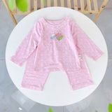  Đồ dài tay bé gái 95% sợi sồi Modal Ice Cool Lá Homewear A281, đồ ngủ cho bé mềm mướt mát lạnh viền ren chấm bi 