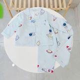  Pijama bé trai bé gái dài tay vải xô Áo Lá Homewear A014, đồ ngủ trẻ em size đại cotton nằm điều hòa bốn mùa 