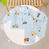  Pijama bé trai bé gái dài tay vải xô Áo Lá Homewear A014, đồ ngủ trẻ em size đại cotton nằm điều hòa bốn mùa 