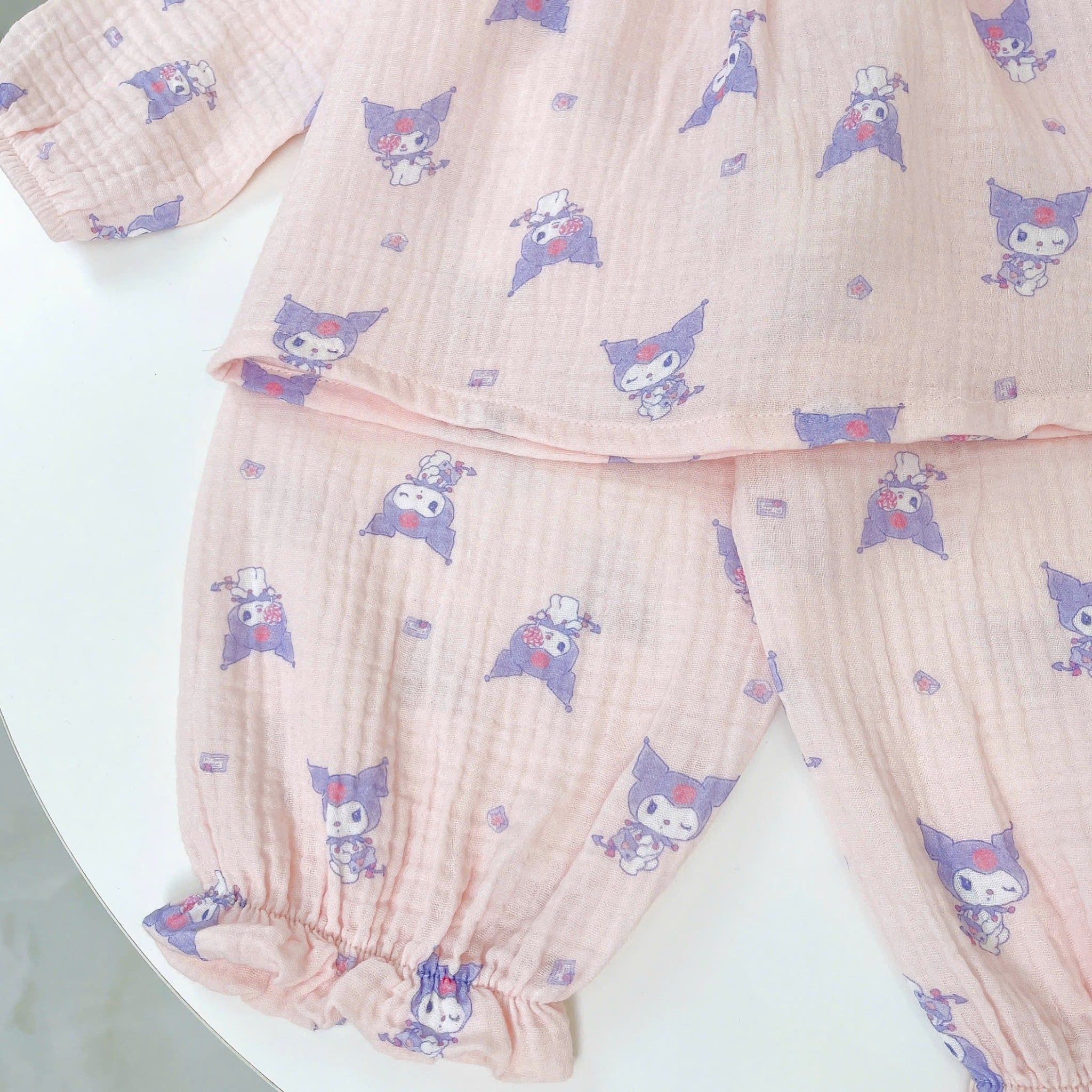  Pijama cho bé gái Lá Homewear A299 xô muslin nhẹ mát, đồ bộ dài tay cho bé cổ chun đính nơ xinh xắn 