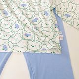  Bộ dài tay cho bé 95% sợi sồi Modal Ice Cool Áo Lá Homewear A248 mềm mát mùa hè, đồ ngủ dài tay bé trai bé gái 