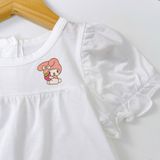  Bộ đùi bé gái 95% sợi sồi Modal Ice Cool Lá Homewear A311, bộ cộc tay bé gái gấu dâu mềm mát lạnh quần bí 