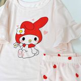  Bộ lửng bé gái 95% sợi sồi Modal Ice Cool Áo Lá Homewear A246 mềm mướt mát lạnh, đồ bộ bé gái mặc hè 