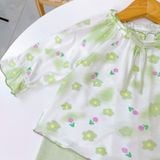  Bộ dài tay cho bé gái 95% sợi sồi Modal Ice Cool Áo Lá Homewear A238 mềm mướt mát lạnh babydoll họa tiết đáng yêu 