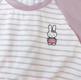  Đồ bộ ngủ cho bé 95% sợi sồi Modal Ice Cool Áo Lá Homewear A322, tay lỡ quần dài họa tiết sọc ngang in hình dễ thương 