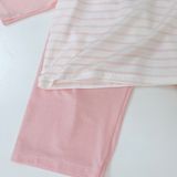  Đồ bộ ngủ cho bé 95% sợi sồi Modal Ice Cool Áo Lá Homewear A322, tay lỡ quần dài họa tiết sọc ngang in hình dễ thương 