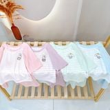  Đồ bộ ngủ cho bé 95% sợi sồi Modal Ice Cool Áo Lá Homewear A322, tay lỡ quần dài họa tiết sọc ngang in hình dễ thương 