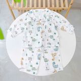  Pijama cho bé xô muslin Áo Lá Homewear A170, bộ dài tay bé trai bé gái mặc ngủ điều hòa thoáng mát 