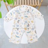  Pijama cho bé xô muslin Áo Lá Homewear A170, bộ dài tay bé trai bé gái mặc ngủ điều hòa thoáng mát 