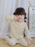  Đồ dài tay bé gái 95% sợi sồi Modal Ice Cool Lá Homewear A321, pijama cho bé hoa nhí cổ bèo xinh xắn 
