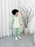  Bộ dài tay cho bé 95% sợi sồi Modal Ice Cool Áo Lá Homewear A300, đồ bộ ngủ bé trai bé gái tay raglan quần chống muỗi 