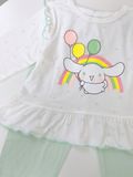  Bộ dài tay cho bé gái 95% sợi sồi Modal Ice Cool Lá Homewear A330, đồ ngủ cho bé hình kitty kuromi melody cinnamoroll 