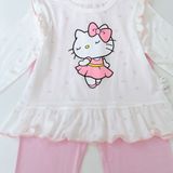  Bộ dài tay cho bé gái 95% sợi sồi Modal Ice Cool Lá Homewear A330, đồ ngủ cho bé hình kitty kuromi melody cinnamoroll 