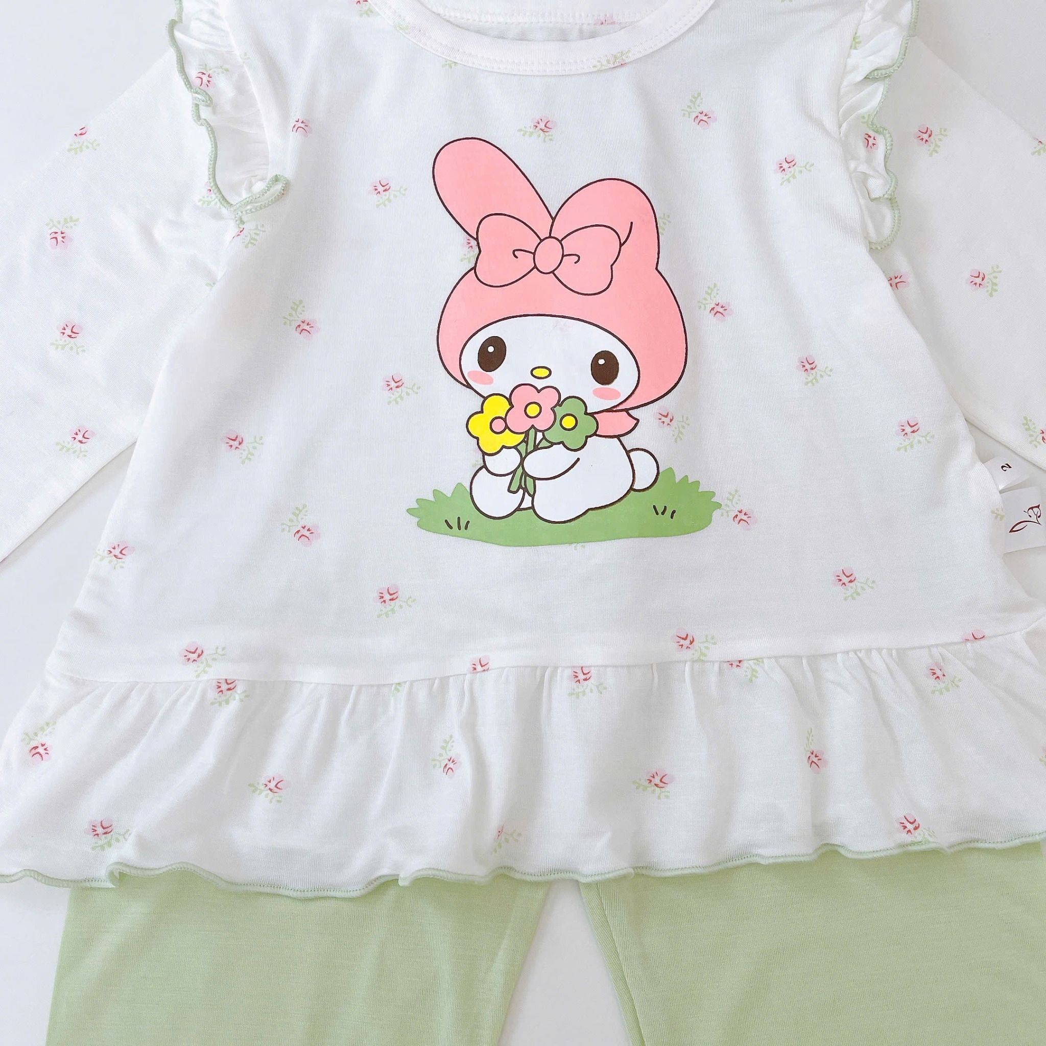  Bộ dài tay cho bé gái 95% sợi sồi Modal Ice Cool Lá Homewear A330, đồ ngủ cho bé hình kitty kuromi melody cinnamoroll 