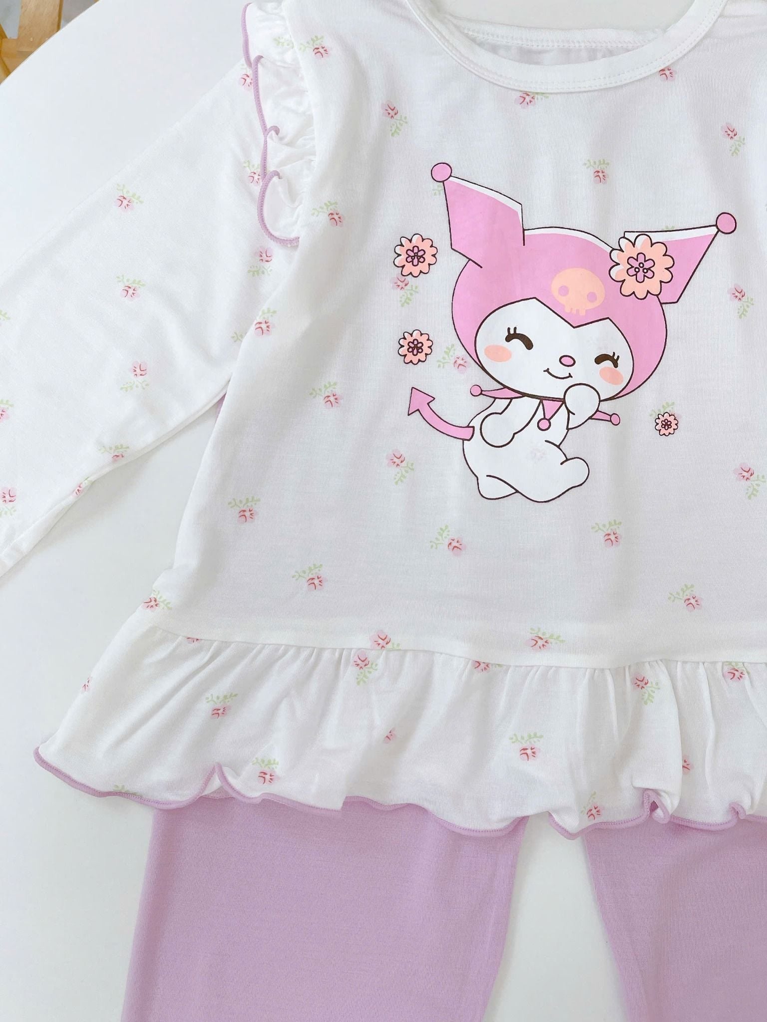  Bộ dài tay cho bé gái 95% sợi sồi Modal Ice Cool Lá Homewear A330, đồ ngủ cho bé hình kitty kuromi melody cinnamoroll 