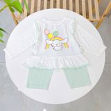  Bộ dài tay cho bé gái 95% sợi sồi Modal Ice Cool Lá Homewear A330, đồ ngủ cho bé hình kitty kuromi melody cinnamoroll 