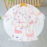  Pizama bé gái dài tay xô cotton Áo Lá Homewear A199, bộ đồ dài tay cho bé babydoll mặc ngủ bốn mùa 