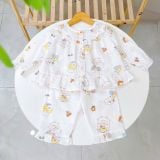  Pizama bé gái dài tay xô cotton Áo Lá Homewear A199, bộ đồ dài tay cho bé babydoll mặc ngủ bốn mùa 