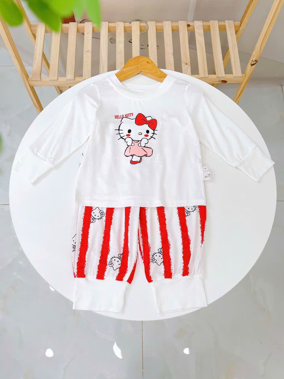  Bộ dài tay cho bé trai gái 95% sợi sồi Modal Ice Cool Lá Homewear A333, đồ ngủ cho bé bo tay chân hình khủng long, kitty 