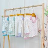  Pijama cho bé Lá Homewear A347, bộ dài tay mặc ngủ bé trai bé gái họa tiết kẻ chấm bi Lyocell Cotton mềm mướt thấm hút 