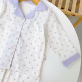  Pijama cho bé Lá Homewear A347, bộ dài tay mặc ngủ bé trai bé gái họa tiết kẻ chấm bi Lyocell Cotton mềm mướt thấm hút 
