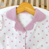  Pijama cho bé Lá Homewear A347, bộ dài tay mặc ngủ bé trai bé gái họa tiết kẻ chấm bi Lyocell Cotton mềm mướt thấm hút 