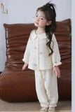  Bộ dài tay cho bé gái xô muslin A338, đồ ngủ cho bé babydoll họa tiết hoa thỏ dễ thương, quần bo chun thoải mái 