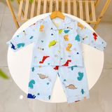  Pijama bé trai bé gái dài tay vải xô Áo Lá Homewear A014, đồ ngủ trẻ em size đại cotton nằm điều hòa bốn mùa 