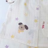 Bộ tay ngắn quần dài xô cotton Lá Homewear A339, đồ ngủ cộc tay bé gái quần bí dễ thương mềm mát 