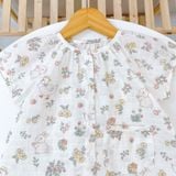  Bộ tay ngắn quần dài xô cotton Lá Homewear A339, đồ ngủ cộc tay bé gái quần bí dễ thương mềm mát 