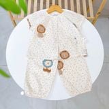  Bộ tay ngắn quần dài xô cotton Lá Homewear A339, đồ ngủ cộc tay bé gái quần bí dễ thương mềm mát 