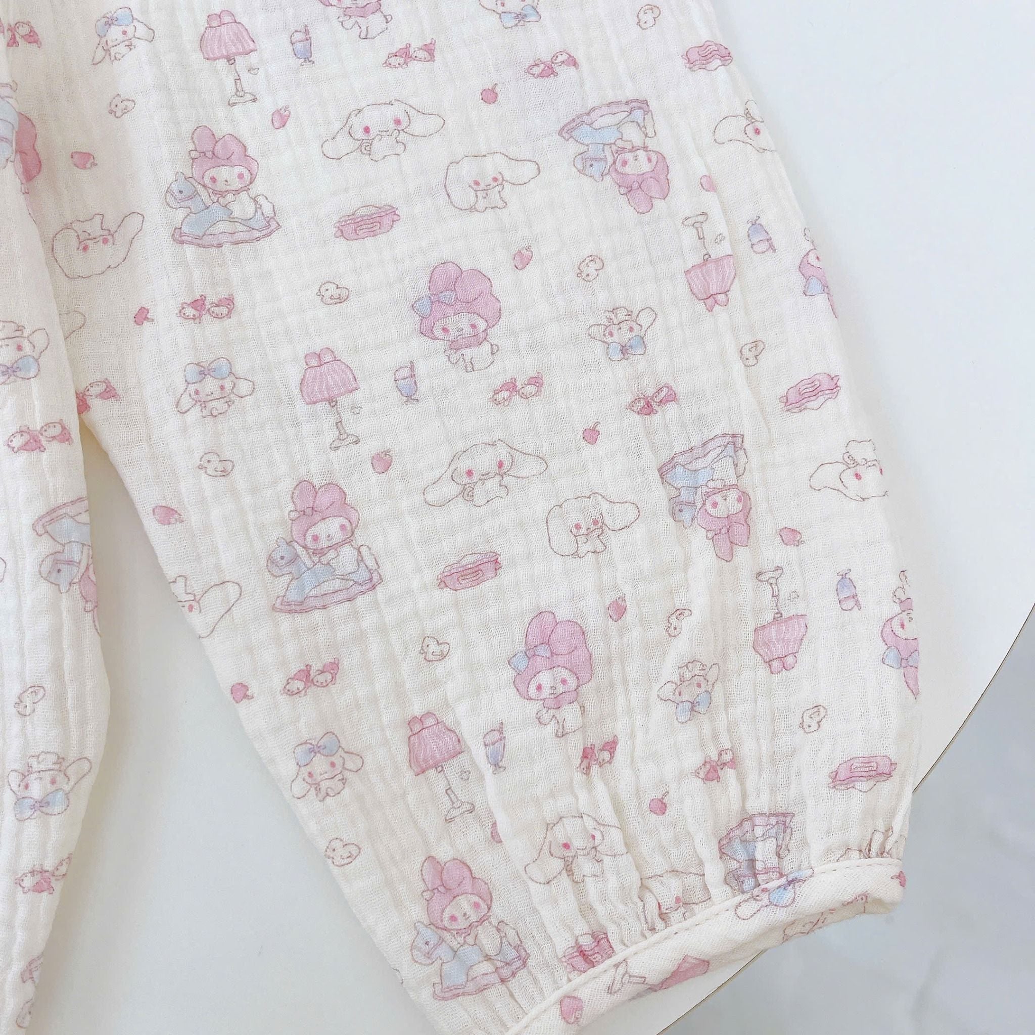  Pijama bé gái xô muslin Áo Lá Homewear A096, đồ bộ dài tay bé gái mặc ngủ xô đũi 