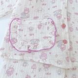  Pijama bé gái xô muslin Áo Lá Homewear A096, đồ bộ dài tay bé gái mặc ngủ xô đũi 